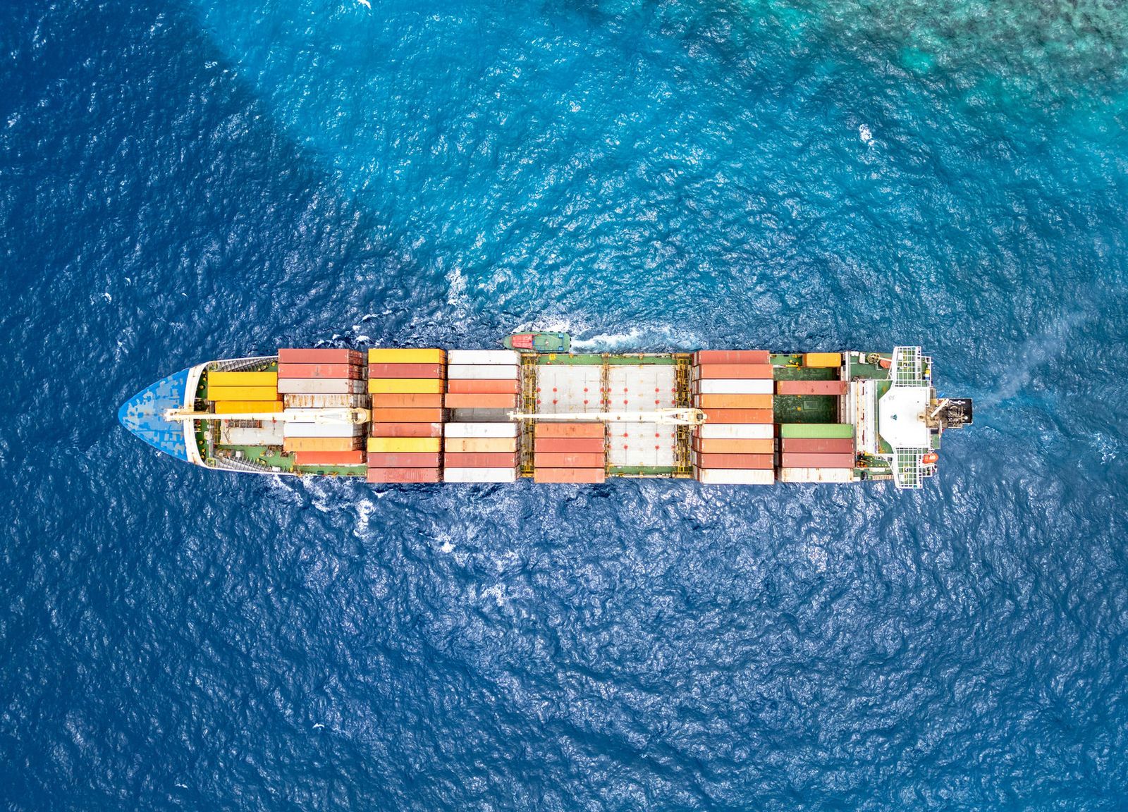 Container ship for export shipping